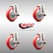 Service Caster 5 Inch 316SS Red Polyurethane Wheel Swivel Bolt Hole Caster Set with Brake SCC SCC-SS316BH20S514-PPUB-RED-TLB-4 - alternate 2